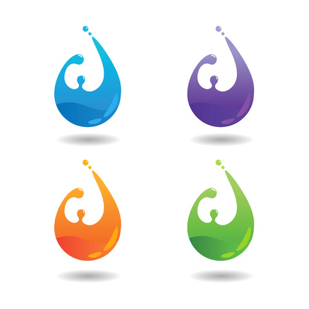 Colorful water dropのイラスト素材