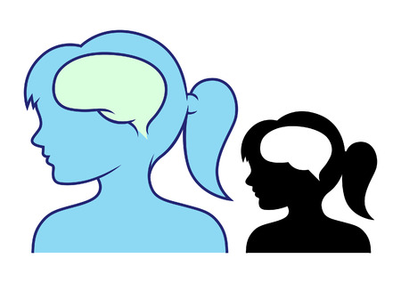 Girl\'s head and brainのイラスト素材