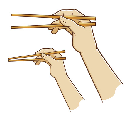 hand holding chopsticksのイラスト素材