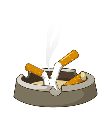 Vector illustration of cigarettes on ashtrayのイラスト素材