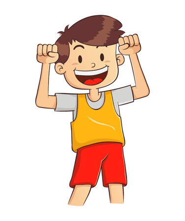 Vector illustration of a boy with strong and healthy bodyのイラスト素材