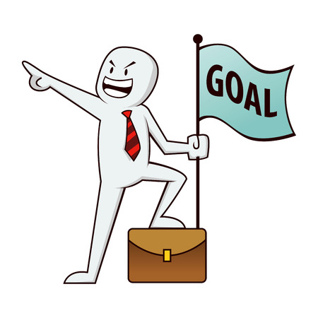 Vector illustration of a businessman pointing to success goalsのイラスト素材