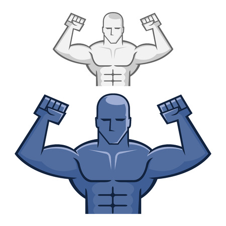 Vector illustration of a muscular upper body figureのイラスト素材