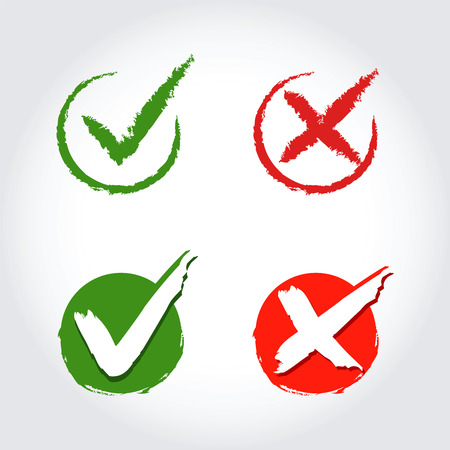 Grunge Check Mark Wrong Mark Royalty Free Vector Graphics