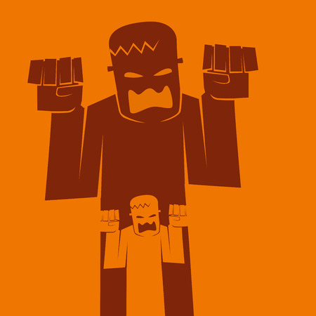 Halloween monster background in silhouette vector illustrationのイラスト素材