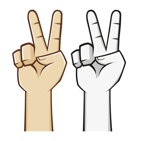 Peace hand sign and symbol, vector illustrationのイラスト素材