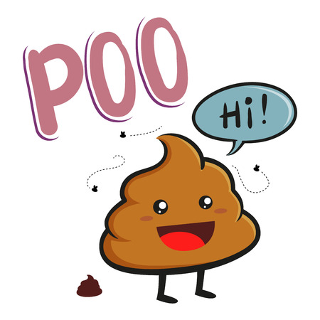 Friendly smelly poop character in vector illustrationのイラスト素材