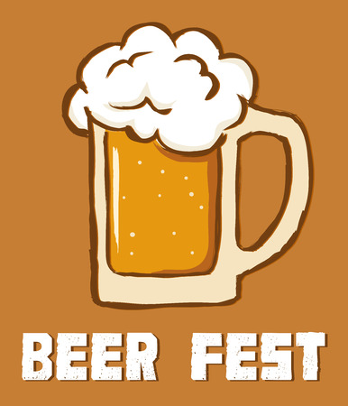 Beer festival poster in retro style vector illustrationのイラスト素材