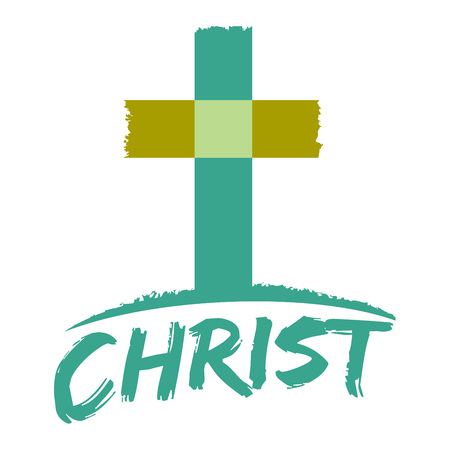 Christ christianity cross symbol, vector illustrationのイラスト素材