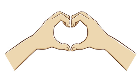 Two Hands Forming a Love Symbolのイラスト素材