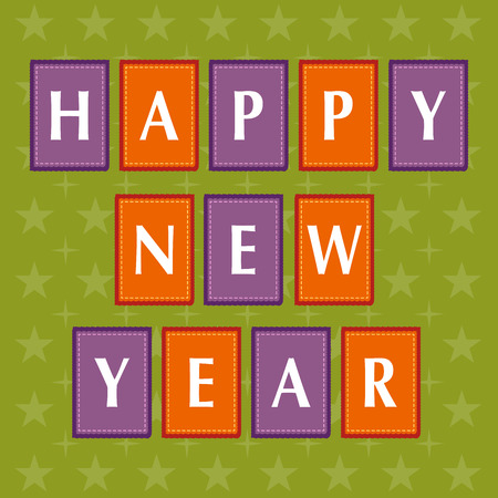 Happy new year letters decoration, vector illustrationのイラスト素材
