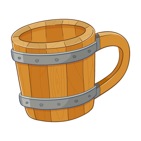 an empty wooden mug, illustrationのイラスト素材