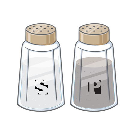 Vector illustration of salt and pepper shaker bottlesのイラスト素材