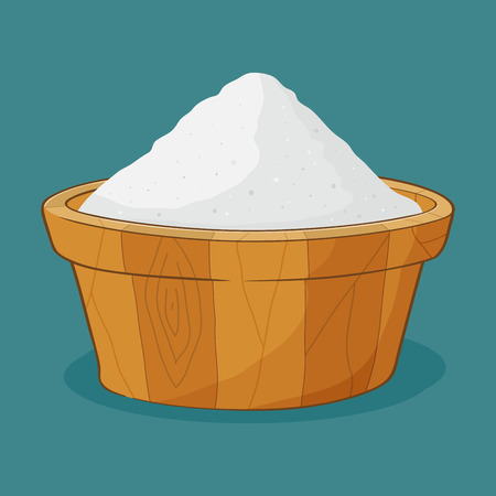 Hand drawing of sand in wooden container, vector illustrationのイラスト素材