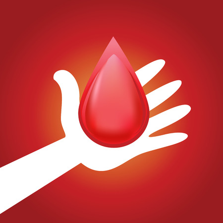 Vector stock of hand giving blood droplet symbolのイラスト素材