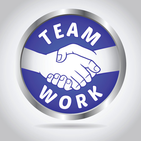 Vector stock of team work with hand shake iconのイラスト素材
