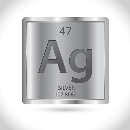 Vector stock of silver square with silver chemical element symbolのイラスト素材