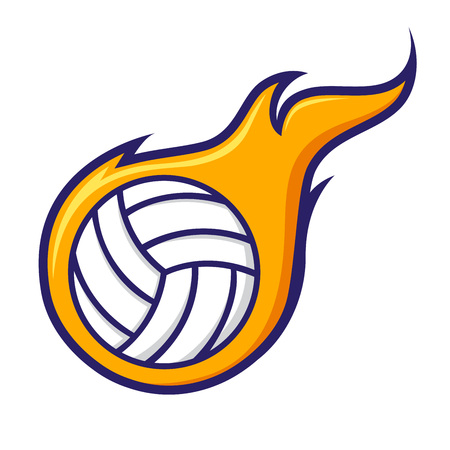 Vector stock of volley ball with flames sign symbolのイラスト素材