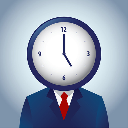 Vector stock of businessman with a clock as his headのイラスト素材