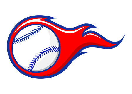 Vector stock of baseball with flames sign symbolのイラスト素材