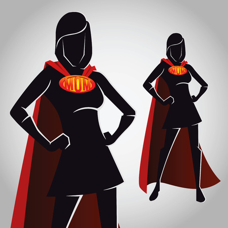 Vector stock of a super mom female hero characterのイラスト素材