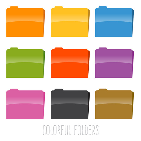 stock of colorful document file folders in various colorのイラスト素材