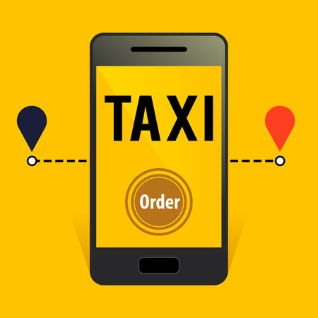 stock of online taxi order application with smart phoneのイラスト素材