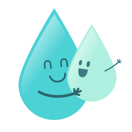 stock of water droplet character hugging baby water dropletのイラスト素材