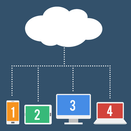 Vector stock of network file sharing using cloud computingのイラスト素材
