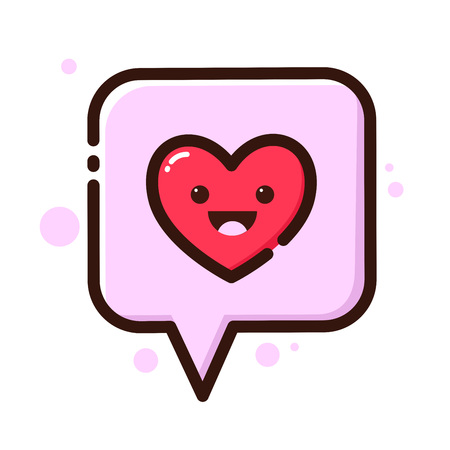 Stock of heart in a speech bubble flat iconのイラスト素材