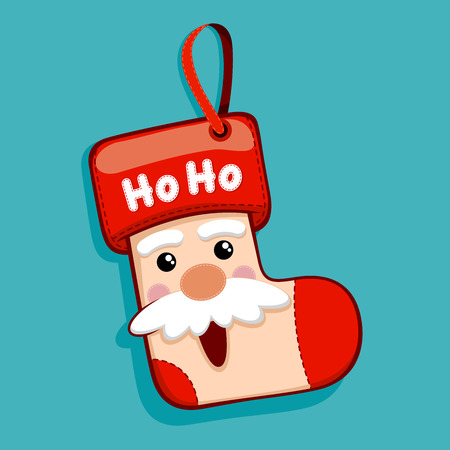 Stock vector of Santa Claus Christmas hanging socks decorationのイラスト素材