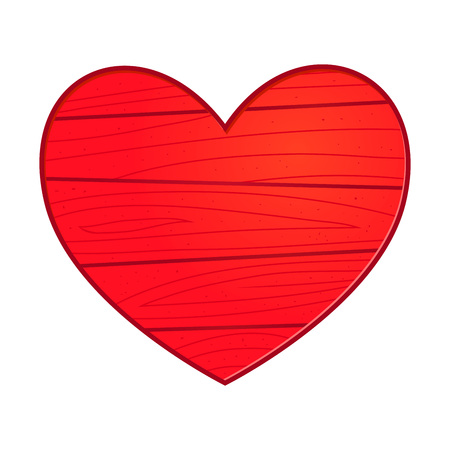 Vector stock of a heart made from wood in red colorのイラスト素材