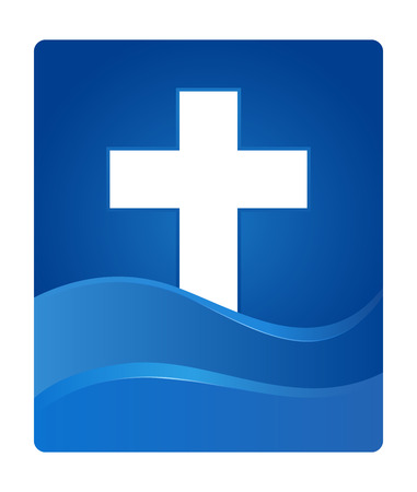 Vector stock of  cross symbol in blue gradient waveのイラスト素材