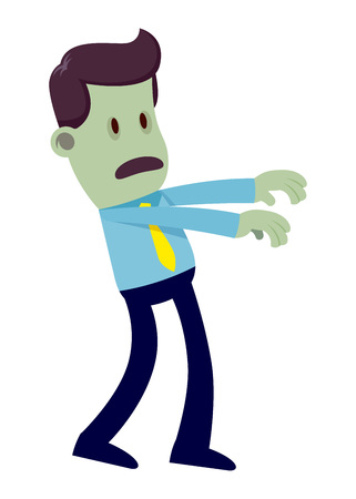 Vector stock of a zombie businessman walking around looking for brainのイラスト素材