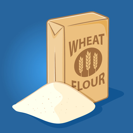 Vector stock of a box of organic wheat flour packagingのイラスト素材