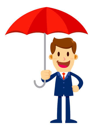 Vector Stock of a businessman holding an umbrellaのイラスト素材