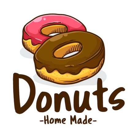 Delicious sweet donuts shop iconのイラスト素材