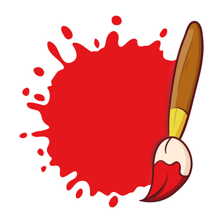 Vector illustration of blank droplet art sign and symbol with paint brushのイラスト素材