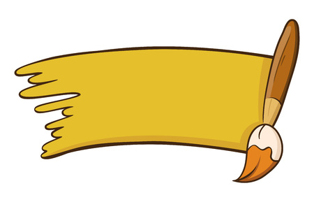 Vector illustration of blank art sign and symbol with paint brushのイラスト素材