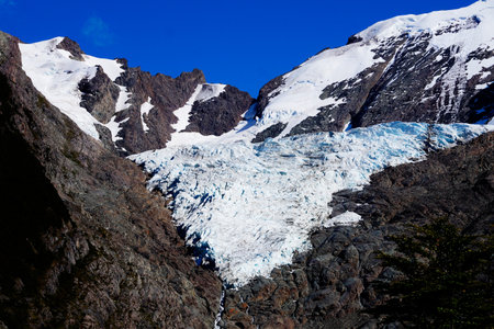Mountain along with glacierの写真素材