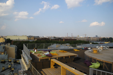 rest on the roofの写真素材