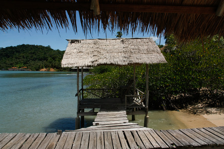 bower on the seaの写真素材