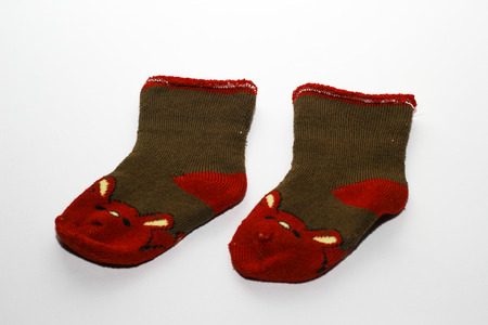 children knitted socksの写真素材
