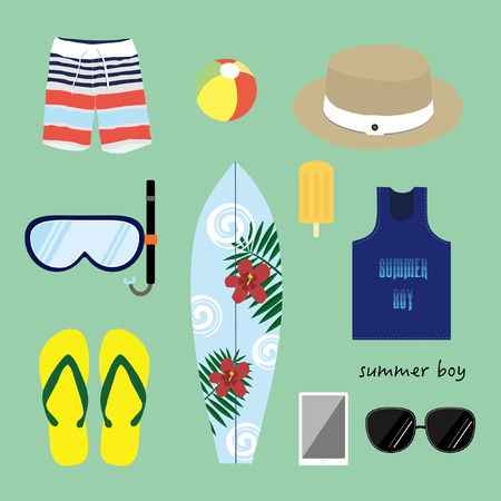 Summer, dress up, boy, manのイラスト素材