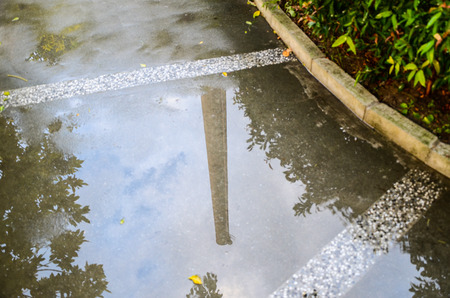 water Reflection chimneyの写真素材