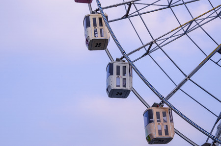 Ferris wheel on the background of blue sky in Taipei Children's Amusement Parkのeditorial素材