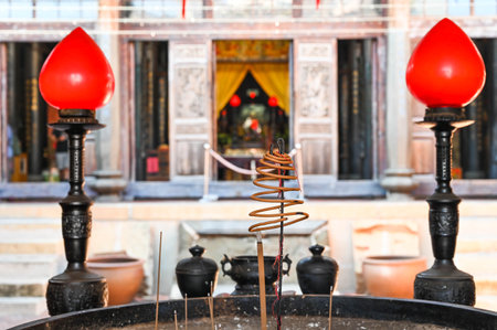 Penghu County, Taiwan-AUG 09, 2020: Mazu Tienho temple in Penghu Island, Taiwan. The temple claims to be the oldest in Taiwan, possibly dating to the early Ming in the 15th century.のeditorial素材