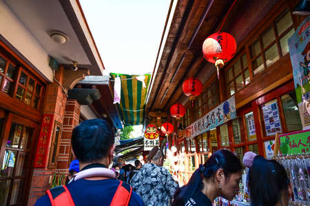 Penghu County, Taiwan-AUG 09, 2020: Zhongyang old street in Penghu.のeditorial素材