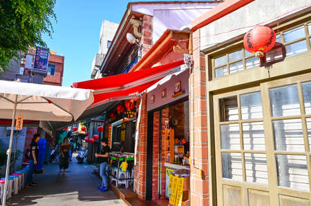 Penghu County, Taiwan-AUG 09, 2020: Zhongyang old street in Penghu.のeditorial素材