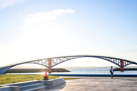 Penghu County, Taiwan-AUG 09, 2020: Xiying Rainbow Bridge in Penghu.のeditorial素材